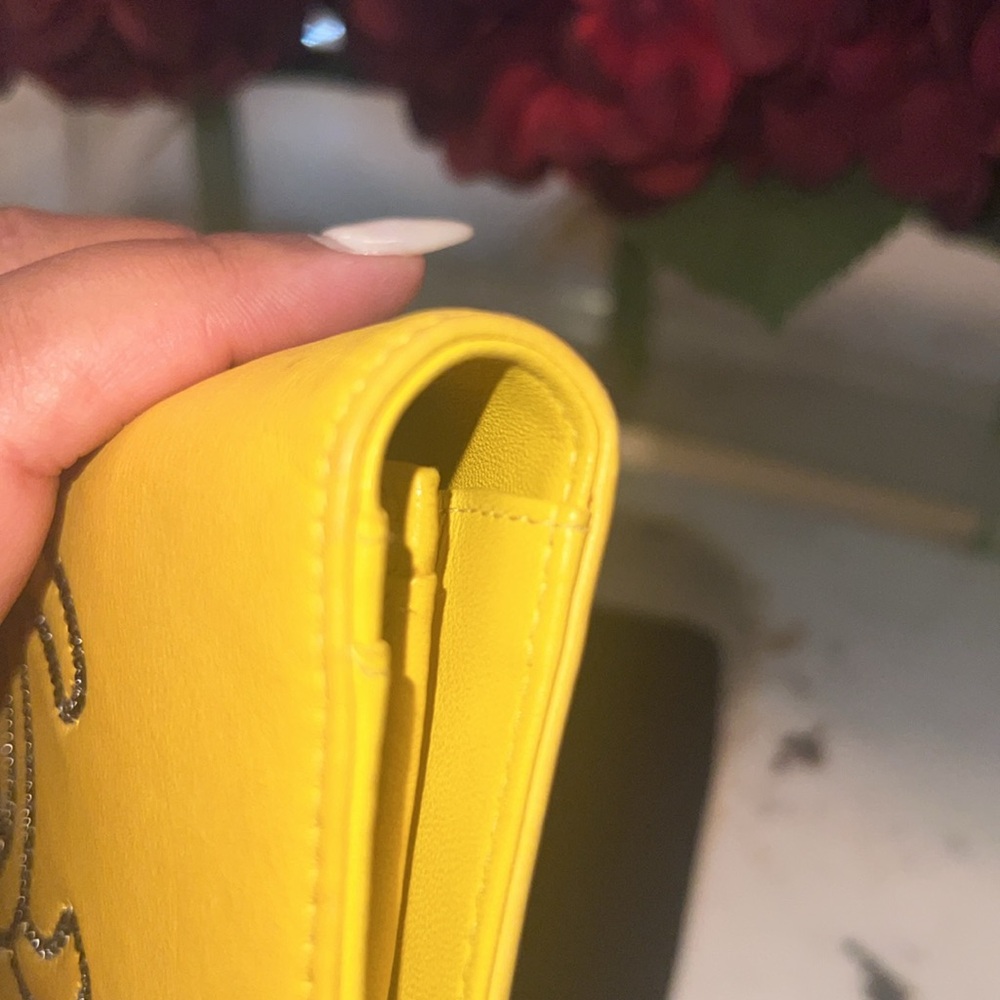 Preloved CHANEL CoCo Mark Long wallet - yellow calfskin leather with gunmetal - Picture 10 of 17